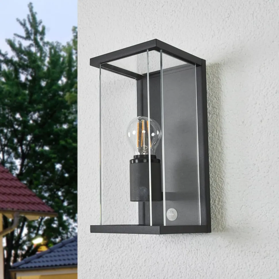 Lucande buitenwandlamp Annalea, 29cm, 1-lamp, IP54, sensor