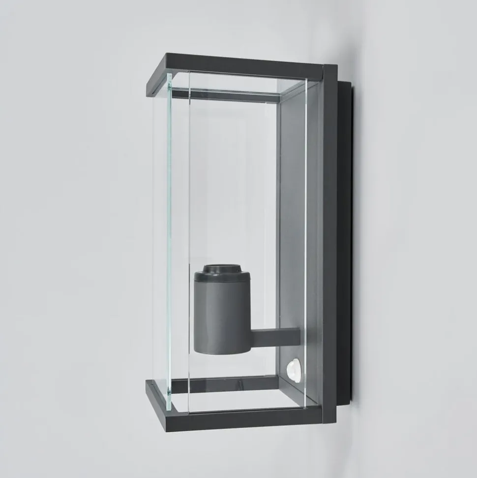 Lucande buitenwandlamp Annalea, 29cm, 1-lamp, IP54, sensor