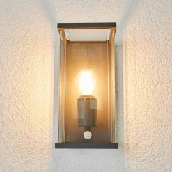 Lucande buitenwandlamp Annalea, 29cm, 1-lamp, IP54, sensor