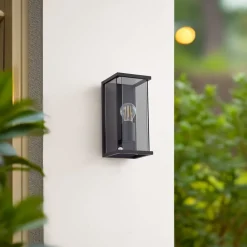 Lucande buitenwandlamp Annalea, rookgrijs, IP54, sensor