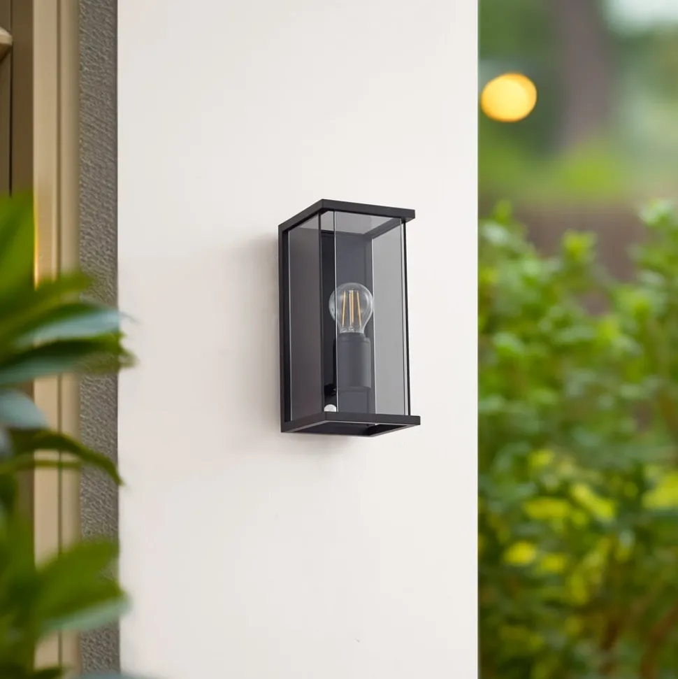 Lucande buitenwandlamp Annalea, rookgrijs, IP54, sensor