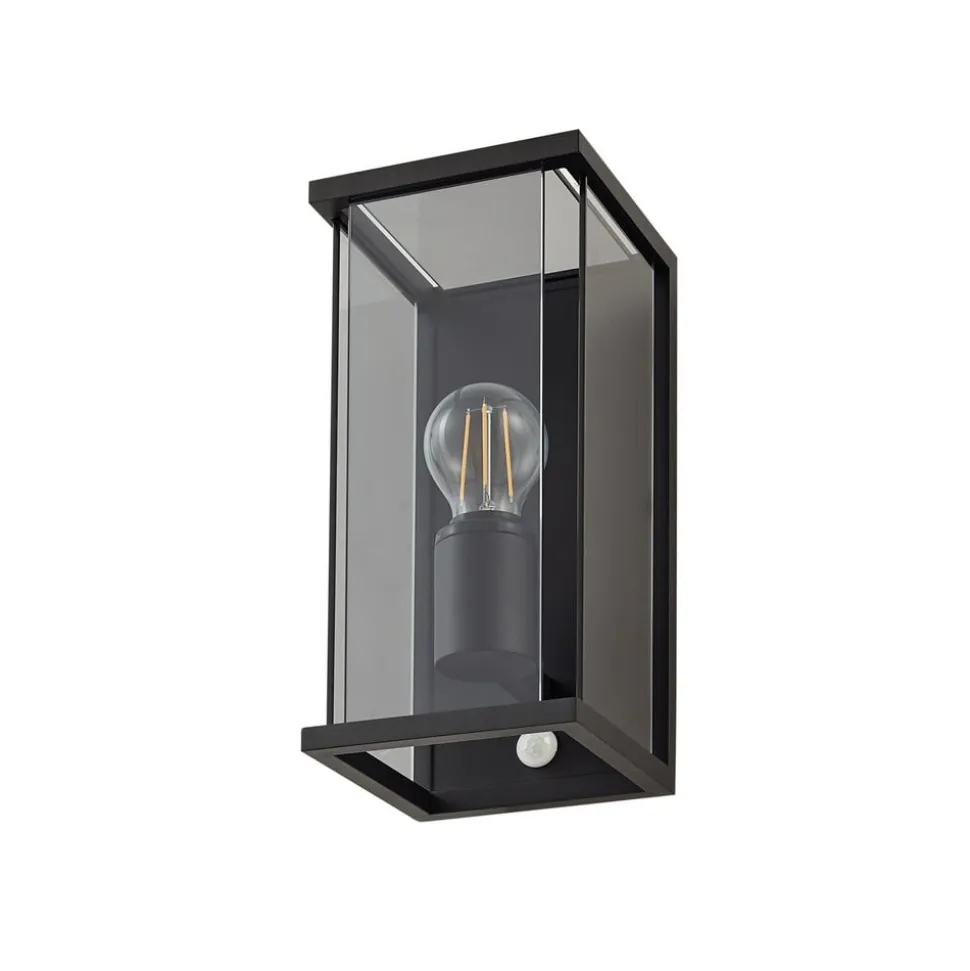 Lucande buitenwandlamp Annalea, rookgrijs, IP54, sensor