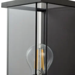 Lucande buitenwandlamp Annalea, rookgrijs, IP54, sensor