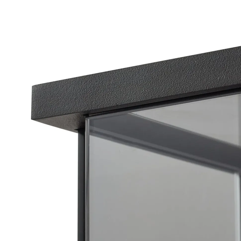 Lucande buitenwandlamp Annalea, rookgrijs, IP54, sensor