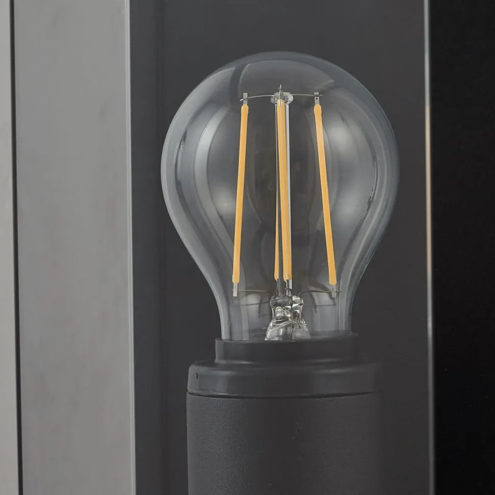 Lucande buitenwandlamp Annalea, rookgrijs, IP54, sensor