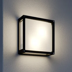 Lucande buitenwandlamp Aurelien, antraciet, metaal, 25x 25cm