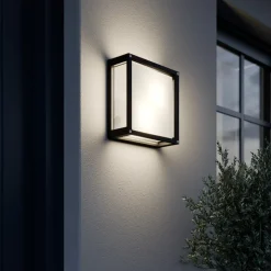 Lucande buitenwandlamp Aurelien, antraciet, metaal, 25x 25cm