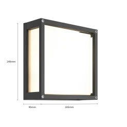 Lucande buitenwandlamp Aurelien, antraciet, metaal, 25x 25cm