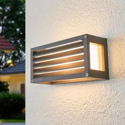 Lucande buitenwandlamp Aurelien, metaal, 12,5cm, strip