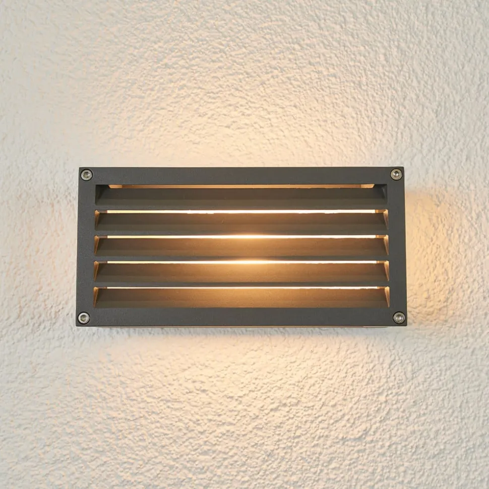 Lucande buitenwandlamp Aurelien, metaal, 12,5cm, strip