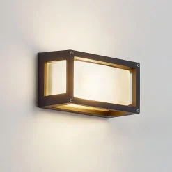 Lucande buitenwandlamp Aurelien, grijs, metaal, 12,5cm, IP54