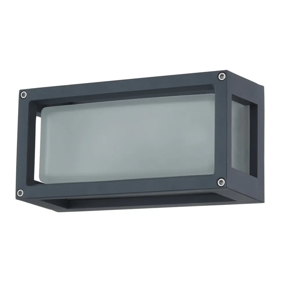 Lucande buitenwandlamp Aurelien, grijs, metaal, 12,5cm, IP54