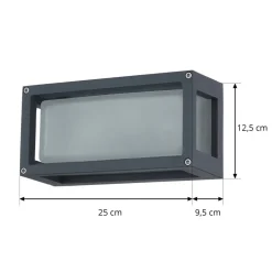 Lucande buitenwandlamp Aurelien, grijs, metaal, 12,5cm, IP54