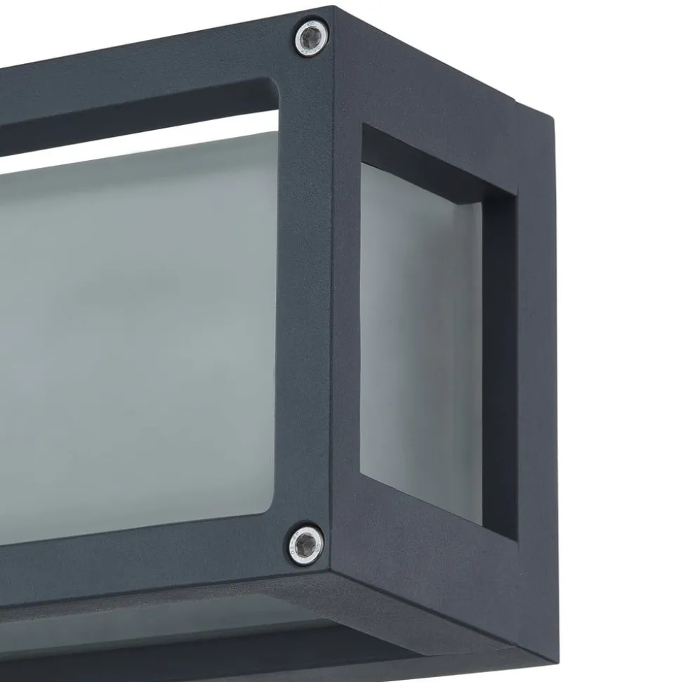 Lucande buitenwandlamp Aurelien, grijs, metaal, 12,5cm, IP54