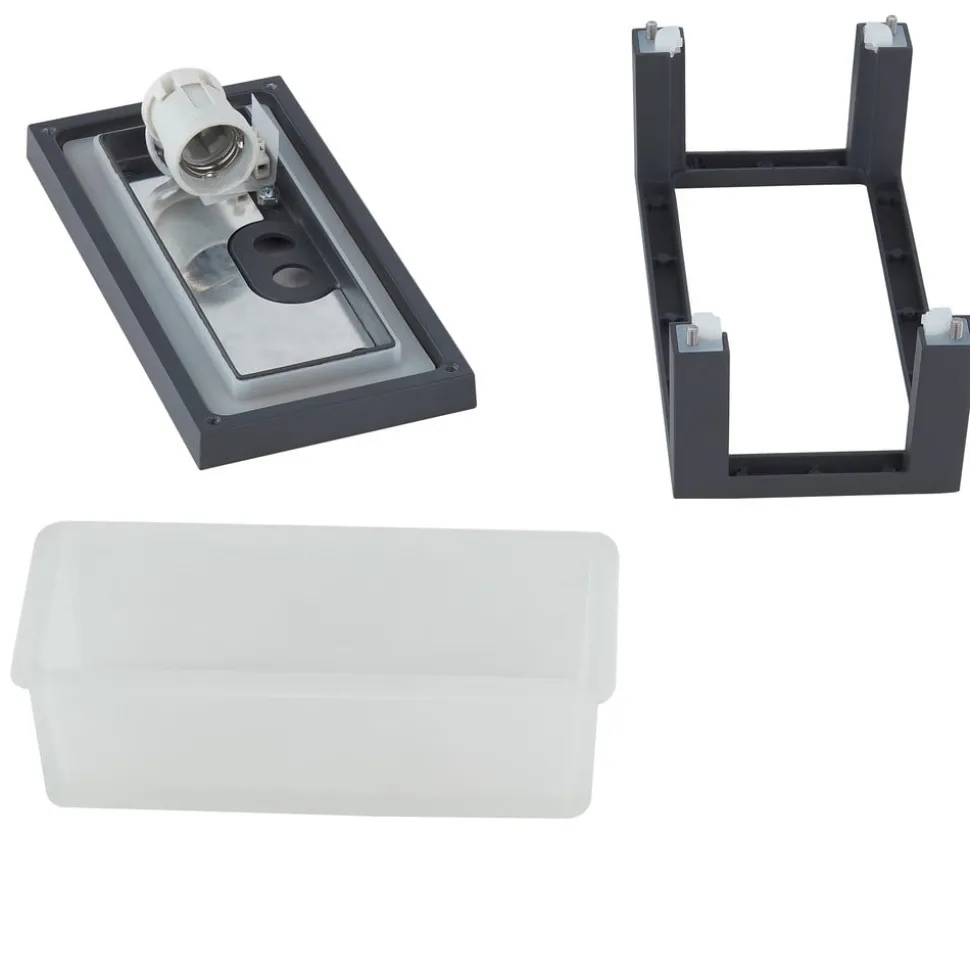 Lucande buitenwandlamp Aurelien, grijs, metaal, 12,5cm, IP54