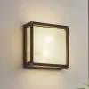 Lucande buitenwandlamp Aurelien, antraciet, sensor, 25x25 cm