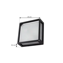 Lucande buitenwandlamp Aurelien, antraciet, sensor, 25x25 cm