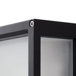 Lucande buitenwandlamp Aurelien, antraciet, sensor, 25x25 cm