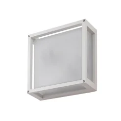 Lucande buitenwandlamp Aurelien, wit, sensor, 25 x 25 cm