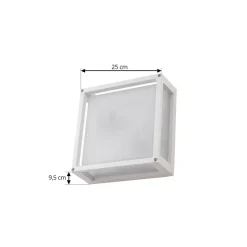 Lucande buitenwandlamp Aurelien, wit, sensor, 25 x 25 cm