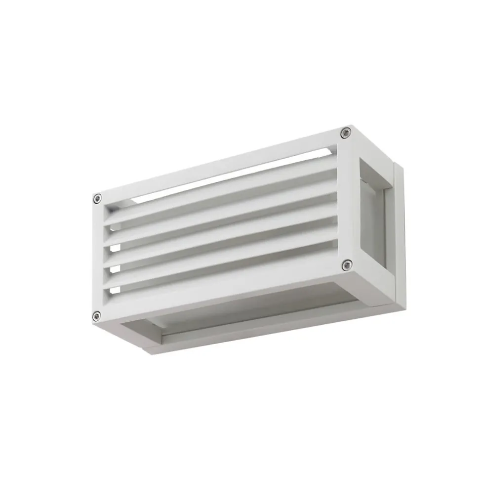 Lucande buitenwandlamp Aurelien, wit, 12cm, strip, IP54