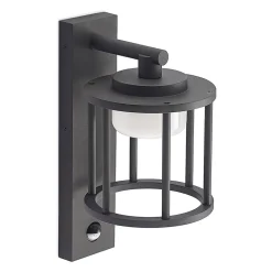 Lucande buitenwandlamp Berenike, sensor, antraciet, metaal