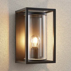 Lucande buitenwandlamp Brienne, 30 cm, antraciet, metaal