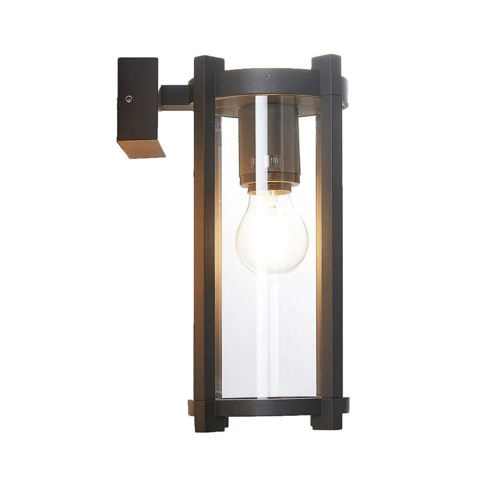 Lucande buitenwandlamp Brienne, 30 cm, antraciet, metaal