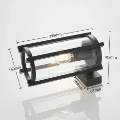 Lucande buitenwandlamp Brienne, 30 cm, antraciet, metaal