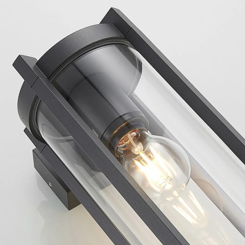 Lucande buitenwandlamp Brienne, 30 cm, antraciet, metaal