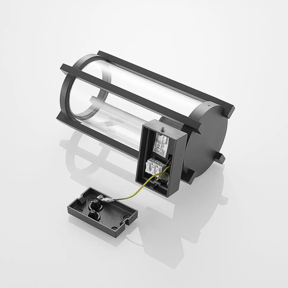 Lucande buitenwandlamp Brienne, 30 cm, antraciet, metaal