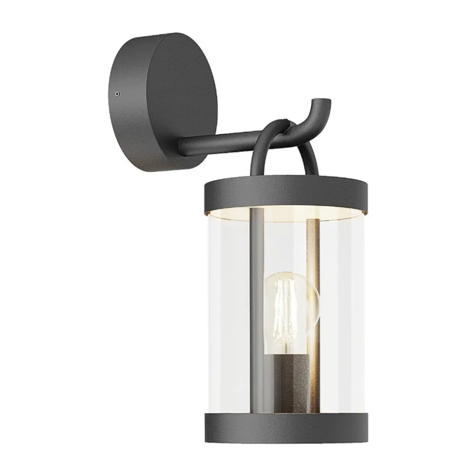 Lucande buitenwandlamp Cassian, set van 2, antraciet, IP54