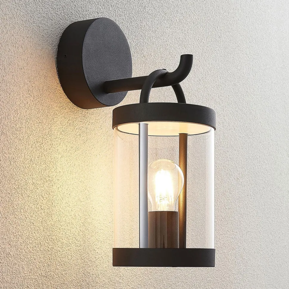 Lucande buitenwandlamp Cassian, set van 2, antraciet, IP54