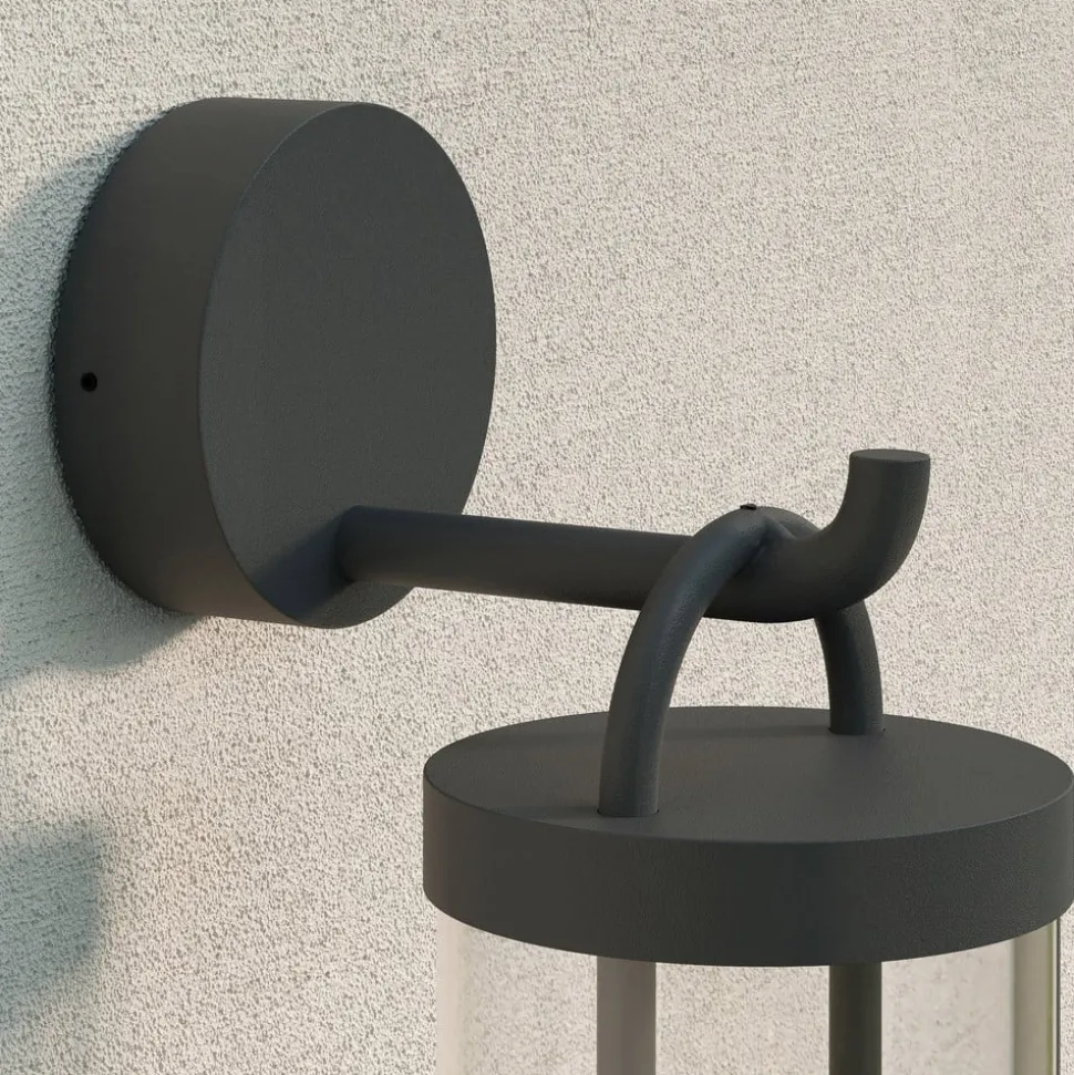 Lucande buitenwandlamp Cassian, set van 2, antraciet, IP54