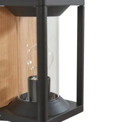 Lucande buitenwandlamp Candina, zwart, aluminium, IP65