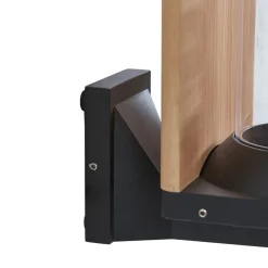 Lucande buitenwandlamp Candina, zwart, aluminium, IP65