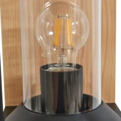 Lucande buitenwandlamp Candina, zwart, aluminium, IP65