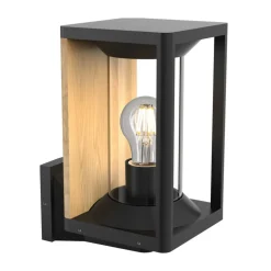 Lucande buitenwandlamp Candina, zwart, aluminium, IP65