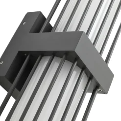 Lucande buitenwandlamp Chandan, 41,9 cm, antraciet, aluminium