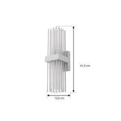 Lucande buitenwandlamp Chandan, 42 cm, wit, metaal, IP54