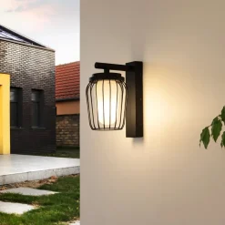 Lucande buitenwandlamp Chandan, 30 cm, antraciet, aluminium