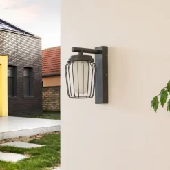 Lucande buitenwandlamp Chandan, 30 cm, antraciet, aluminium