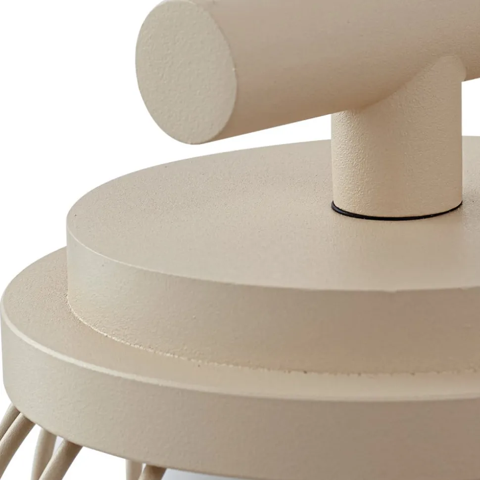 Lucande buitenwandlamp Chandan, 30cm, beige, sensor, IP44