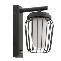 Lucande buitenwandlamp Chandan, 30 cm, antraciet, sensor