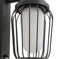 Lucande buitenwandlamp Chandan, 30 cm, antraciet, sensor