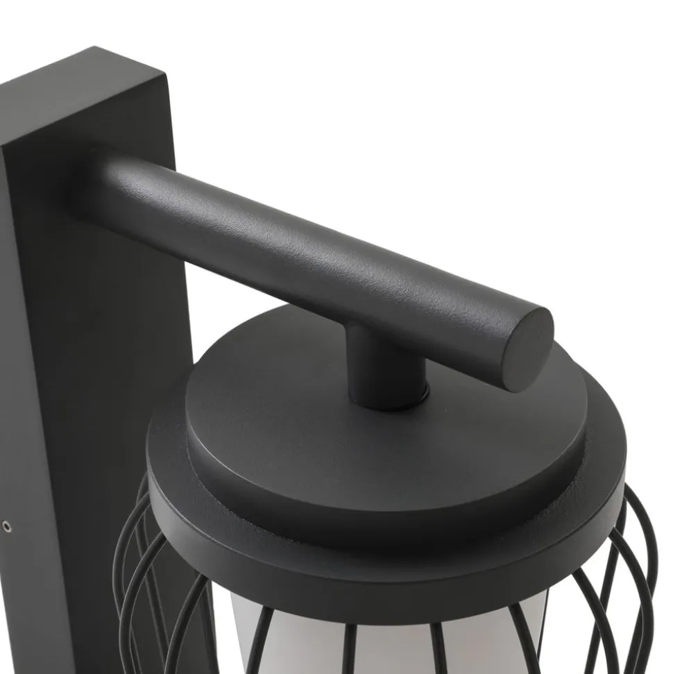 Lucande buitenwandlamp Chandan, 30 cm, antraciet, sensor