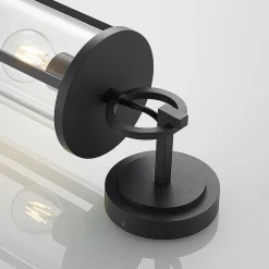 Lucande buitenwandlamp Emmeline, helder, aluminium, hoogte 45 cm