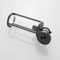 Lucande buitenwandlamp Emmeline, helder, aluminium, hoogte 45 cm