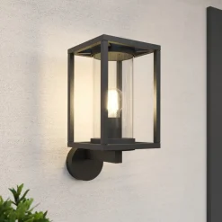 Lucande buitenwandlamp Ferda, vrijstaand, antraciet, IP44