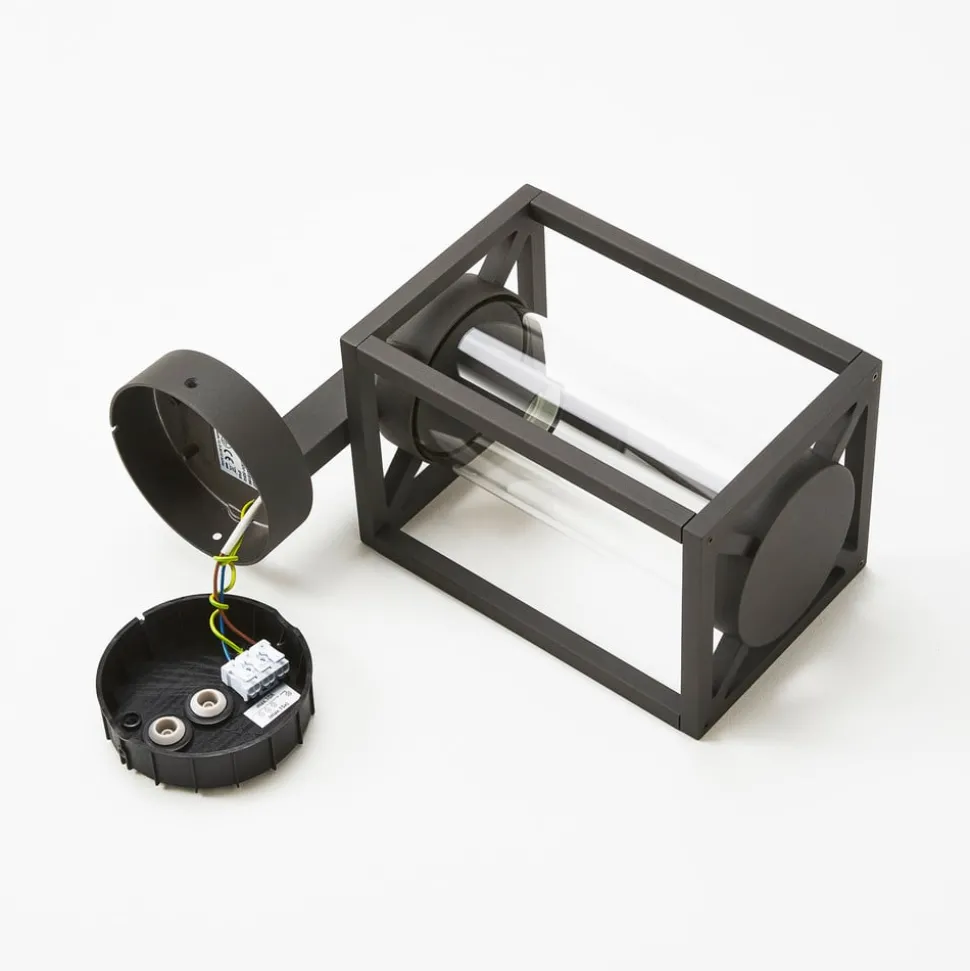 Lucande buitenwandlamp Ferda, vrijstaand, antraciet, IP44